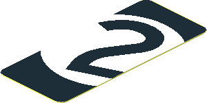 Sticker  1.8 x  0.8 with Black Number 2 in White Disc on Black Background