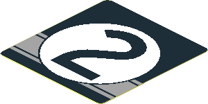 Sticker  1.9 x  1.8 with Black Number 2 in White Disc on Black Background