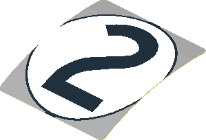 Sticker  1.9 x  1.8 with Black Number 2 in White Disc on Grey Background (Formed)