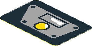 Sticker  0.8 x  1.2 with Headlamp in Grey Trapezoid on Black Background Right