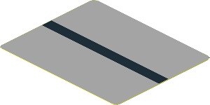 Sticker  1.8 x  2.2 with Black Stripe on Grey Background