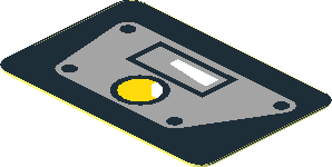 Sticker  0.8 x  1.2 with Headlamp in Grey Trapezoid on Black Background Left