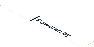 Sticker  0.8 x  5.8 with Black "Powered by" Text on White Bakcground