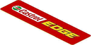 Sticker  0.8 x  3.0 with Castrol Edge Logo on Red Background Right