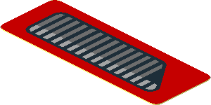 Sticker  0.8 x  2.2 with Grey Air Vents on Red Background Right