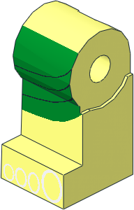 Minifig Leg Right with Green Kilt and Toes Pattern