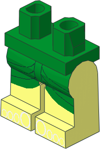 Minifig Hips and Legs with Green Kilt and Toes Pattern