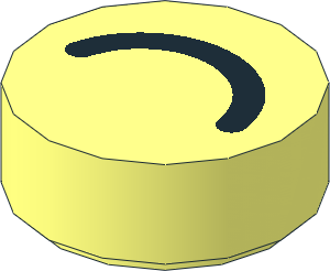 Tile  1 x  1 Round with Black Curved Line Pattern