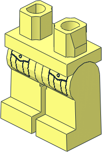 Minifig Hips and Legs with Buttoned Cargo Pockets Pattern
