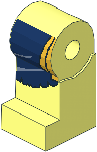 Minifig Leg Right with Dark Blue and Gold Loincloth Pattern