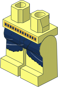 Minifig Hips and Legs with Dark Blue Loincloth Pattern