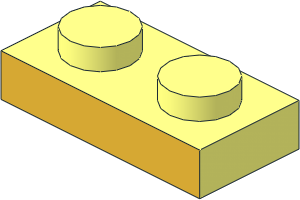 Plate  1 x  2 with Metallic Gold Front Face Pattern