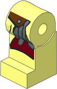 Minifig Leg Right with LOTR Leather Armour Pattern