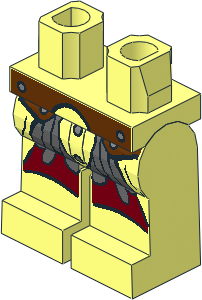 Minifig Hips and Legs with LOTR Leather Armour Pattern