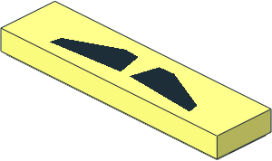 Tile  1 x  4 with Black Pentagonal Shapes Pattern