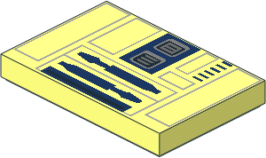 Tile  2 x  3 with Light Bluish Grey Rectangles, Dark Blue and Dark Bluish Grey Panels and Slots Pattern