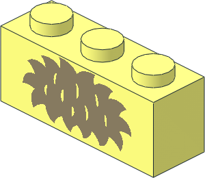 Brick  1 x  3 with Dark Tan Fur Pattern