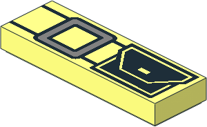 Tile  1 x  3 with Belt, Silver Buckle and Black Pouch Pattern