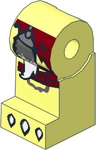 Minifig Leg Right with Dark Red Loincloth, White Claws and Fur Tail Pattern