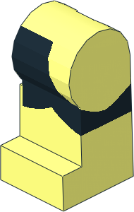 Minifig Leg Left with Black Orca Pattern