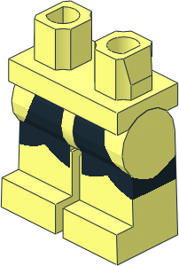 Minifig Hips and Legs with Black Orca Pattern