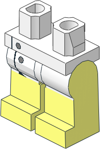 Minifig Hips and Legs with Laboratory Smock Pattern
