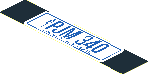 Sticker  0.7 x  3.6 with "PJM 340" Australian License Plate on Black Background