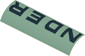 Sticker  1.2 x  3.9 with "NDER" Letters (Formed)