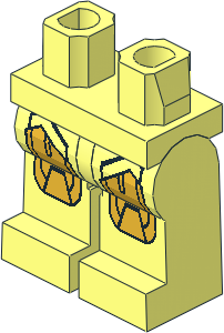Minifig Hips and Legs with Iron Man Armoured Suit Mark VI Pattern