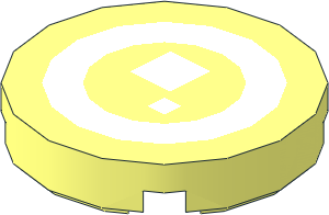 Tile  2 x  2 Round with Two White Squares within White Ring Pattern