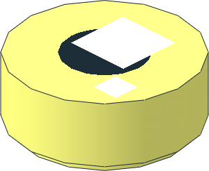 Tile  1 x  1 Round with Two White Squares on Black Disc Pattern