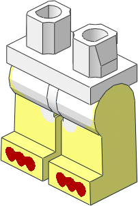 Minifig Hips and Legs with Chicken Feet Pattern