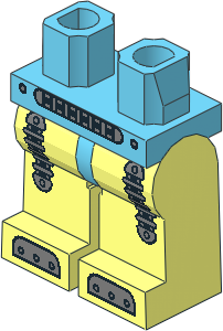 Minifig Hips and Legs with Clockwork Robot Pattern