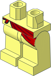 Minifig Hips and Legs with Red Tied Sash Pattern