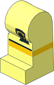 Minifig Leg Left with Shorts with Black Line and Lion Crest Pattern