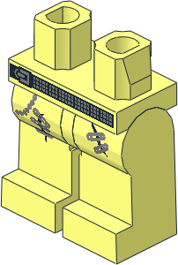 Minifig Hips and Legs with Studded Belt and Safety Pins Pattern