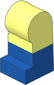 Minifig Leg Left with Blue Lower Leg Pattern