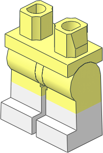 Minifig Hips and Legs with White Lower Leg Pattern