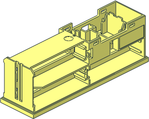 Electric 9V Battery Box  4 x 14 x  4 Bottom