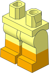Minifig Hips and Legs with Bright Light Orange Lower Leg Pattern