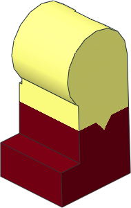 Minifig Leg Left with Dark Red Lower Leg and Triangular Notch on Side Pattern