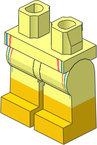 Minifig Hips and Legs with Wetsuit, Coral and Dark Azure Trim Pattern