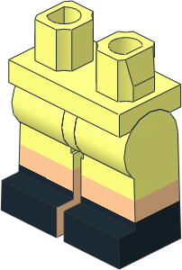 Minifig Hips and Legs with Light Nougat Lower Leg and Black Shoe Pattern