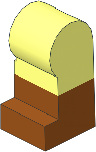Minifig Leg Left Dual Mould with Dark Orange Lower Leg Pattern