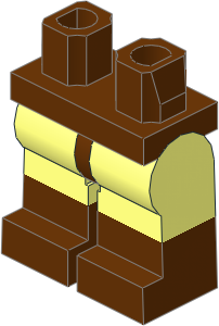 Minifig Hips and Legs with Reddish Brown Lower Leg and Hips Pattern