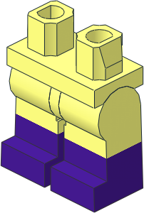 Minifig Hips and Legs with Medium Lilac Lower Leg Pattern
