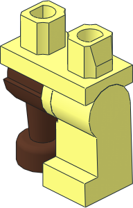 Minifig Hips and Legs with Brown Wooden Leg Right Pattern