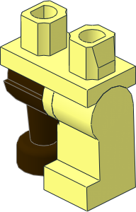 Minifig Hips and Legs with Dark Brown Wooden Leg Right Pattern