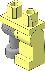 Minifig Hips and Legs with Pearl Light Grey Wooden Leg Right Pattern
