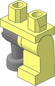 Minifig Hips and Legs with Pearl Silver Wooden Leg Right Pattern